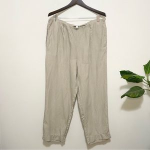 J. Jill Love Linen Beige Straight Leg Pull On Pants